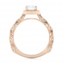 14k Rose Gold Custom Diamond Halo Engagement Ring - Front View -  103596 - Thumbnail