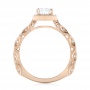 14k Rose Gold Custom Diamond Halo Engagement Ring - Front View -  103596 - Thumbnail