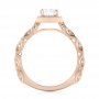 18k Rose Gold 18k Rose Gold Custom Diamond Halo Engagement Ring - Front View -  103596 - Thumbnail