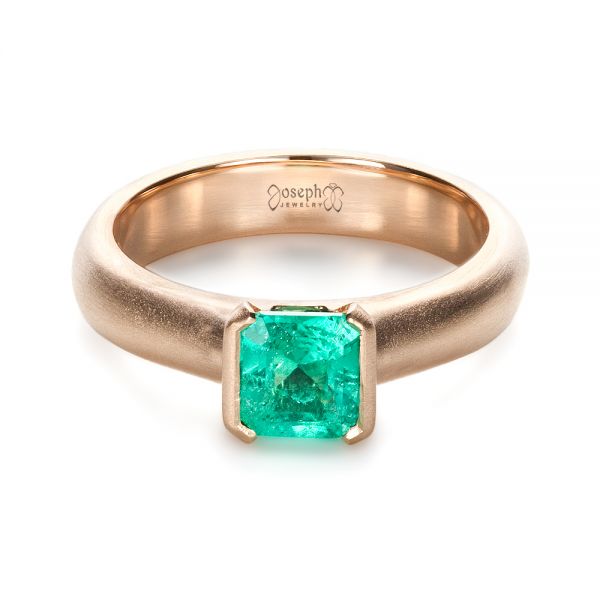 14k Rose Gold Custom Emerald Ring 1427 Seattle Bellevue Joseph Jewelry