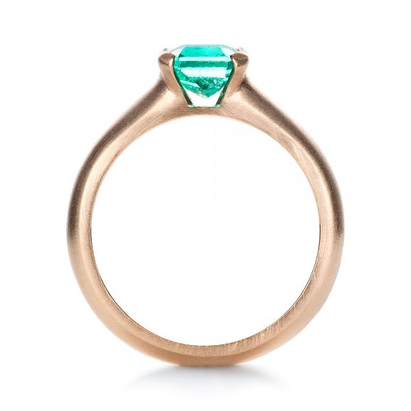 14k Rose Gold 14k Rose Gold Custom Emerald Ring - Front View -  1427