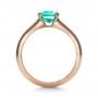 18k Rose Gold Custom Emerald Ring - Front View -  1427 - Thumbnail