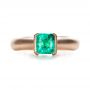 18k Rose Gold Custom Emerald Ring - Top View -  1427 - Thumbnail