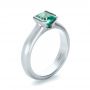 18k White Gold 18k White Gold Custom Emerald Ring - Three-Quarter View -  1427 - Thumbnail