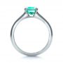14k White Gold 14k White Gold Custom Emerald Ring - Front View -  1427 - Thumbnail