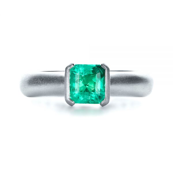  Platinum Platinum Custom Emerald Ring - Top View -  1427