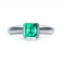 18k White Gold 18k White Gold Custom Emerald Ring - Top View -  1427 - Thumbnail