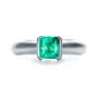  Platinum Platinum Custom Emerald Ring - Top View -  1427 - Thumbnail
