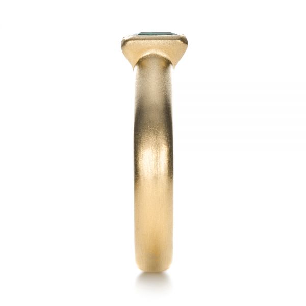 18k Yellow Gold 18k Yellow Gold Custom Emerald Ring - Side View - 1427