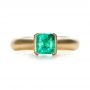 18k Yellow Gold 18k Yellow Gold Custom Emerald Ring - Top View -  1427 - Thumbnail