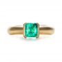 18k Yellow Gold 18k Yellow Gold Custom Emerald Ring - Top View -  1427 - Thumbnail