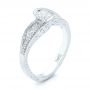 14k White Gold 14k White Gold Custom Hand Engraved Solitaire Diamond Engagement Ring - Three-Quarter View -  103338 - Thumbnail