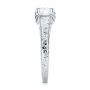  Platinum Platinum Custom Hand Engraved Tri Leaf Solitaire Diamond Engagement Ring - Side View -  104829 - Thumbnail