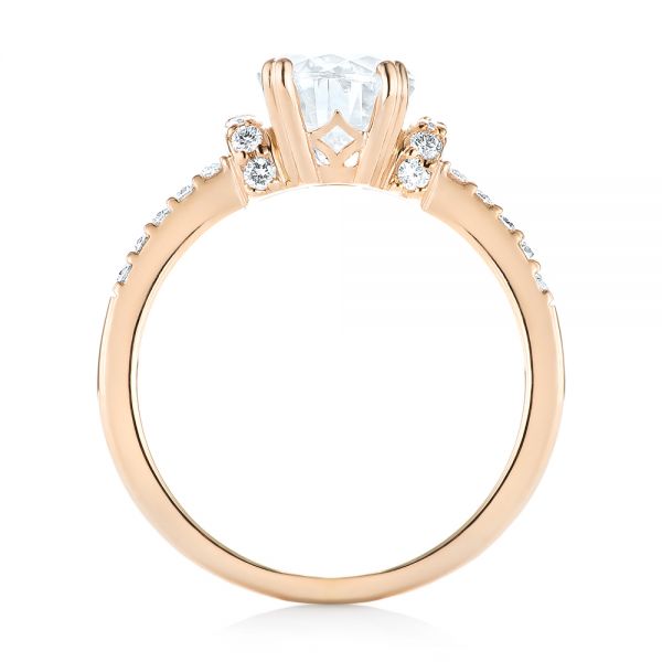 14k Rose Gold 14k Rose Gold Custom Moissanite And Diamond Engagement Ring - Front View -  103210