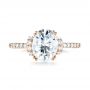 18k Rose Gold Custom Moissanite And Diamond Engagement Ring - Top View -  103210 - Thumbnail