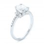 Platinum Platinum Custom Moissanite And Diamond Engagement Ring - Three-Quarter View -  103210 - Thumbnail