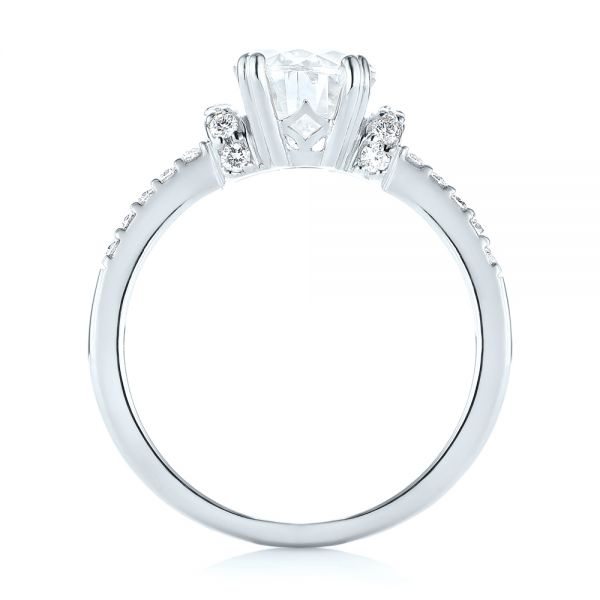 Platinum Platinum Custom Moissanite And Diamond Engagement Ring - Front View - 103210