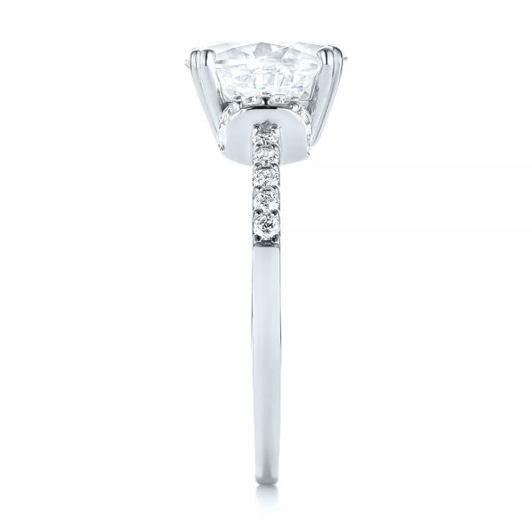  Platinum Platinum Custom Moissanite And Diamond Engagement Ring - Side View -  103210