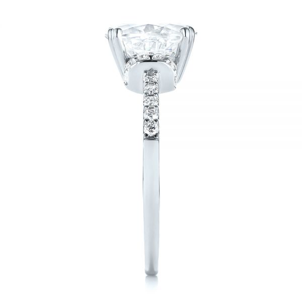 Platinum Platinum Custom Moissanite And Diamond Engagement Ring - Side View - 103210
