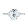 14k White Gold 14k White Gold Custom Moissanite And Diamond Engagement Ring - Top View -  103210 - Thumbnail