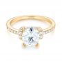 18k Yellow Gold 18k Yellow Gold Custom Moissanite And Diamond Engagement Ring - Flat View -  103210 - Thumbnail