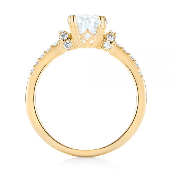 14k Yellow Gold 14k Yellow Gold Custom Moissanite And Diamond Engagement Ring - Front View -  103210
