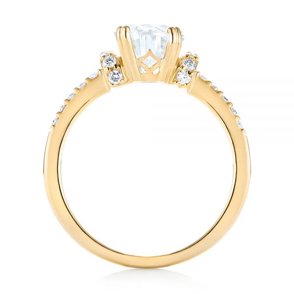 18k Yellow Gold 18k Yellow Gold Custom Moissanite And Diamond Engagement Ring - Front View -  103210
