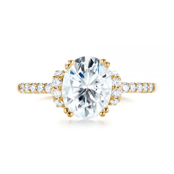 14k Yellow Gold 14k Yellow Gold Custom Moissanite And Diamond Engagement Ring - Top View -  103210
