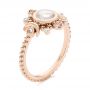14k Rose Gold Custom Moonstone And Diamond Engagement Ring - Three-Quarter View -  104874 - Thumbnail