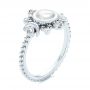  Platinum Platinum Custom Moonstone And Diamond Engagement Ring - Three-Quarter View -  104874 - Thumbnail