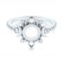 18k White Gold 18k White Gold Custom Moonstone And Diamond Engagement Ring - Flat View -  104874 - Thumbnail
