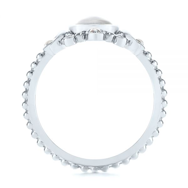 18k White Gold 18k White Gold Custom Moonstone And Diamond Engagement Ring - Front View -  104874