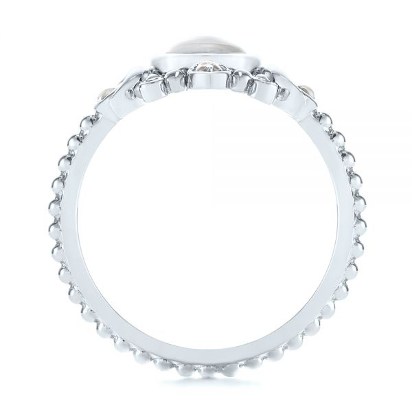 14k White Gold 14k White Gold Custom Moonstone And Diamond Engagement Ring - Front View - 104874