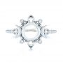 14k White Gold 14k White Gold Custom Moonstone And Diamond Engagement Ring - Top View -  104874 - Thumbnail