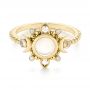 14k Yellow Gold 14k Yellow Gold Custom Moonstone And Diamond Engagement Ring - Flat View -  104874 - Thumbnail