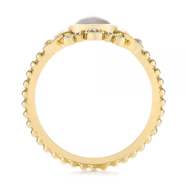 14k Yellow Gold 14k Yellow Gold Custom Moonstone And Diamond Engagement Ring - Front View - 104874