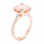 14k Rose Gold Custom Morganite And Diamond Engagement Ring - Three-Quarter View -  102933 - Thumbnail
