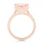 14k Rose Gold Custom Morganite And Diamond Engagement Ring - Front View -  102933 - Thumbnail
