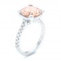 18k White Gold 18k White Gold Custom Morganite And Diamond Engagement Ring - Three-Quarter View -  102933 - Thumbnail