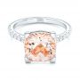  Platinum Platinum Custom Morganite And Diamond Engagement Ring - Flat View -  102933 - Thumbnail