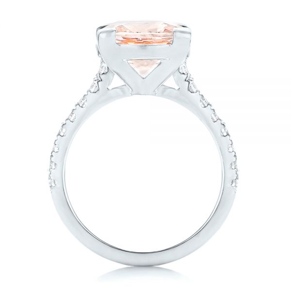 14k White Gold 14k White Gold Custom Morganite And Diamond Engagement Ring - Front View -  102933