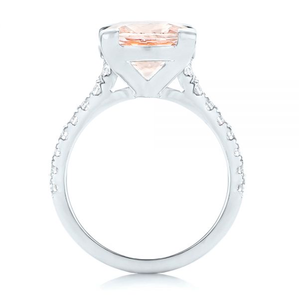 14k White Gold 14k White Gold Custom Morganite And Diamond Engagement Ring - Front View - 102933
