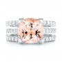 14k White Gold 14k White Gold Custom Morganite And Diamond Engagement Ring - Top View -  102933 - Thumbnail