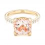 18k Yellow Gold 18k Yellow Gold Custom Morganite And Diamond Engagement Ring - Flat View -  102933 - Thumbnail