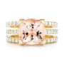 14k Yellow Gold 14k Yellow Gold Custom Morganite And Diamond Engagement Ring - Top View -  102933 - Thumbnail