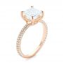 18k Rose Gold Custom Pave Diamond Engagement Ring - Three-Quarter View -  104690 - Thumbnail