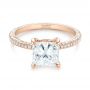 14k Rose Gold 14k Rose Gold Custom Pave Diamond Engagement Ring - Flat View -  104690 - Thumbnail