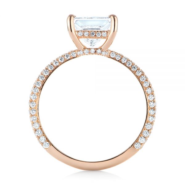 14k Rose Gold 14k Rose Gold Custom Pave Diamond Engagement Ring - Front View -  104690