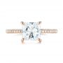 18k Rose Gold Custom Pave Diamond Engagement Ring - Top View -  104690 - Thumbnail