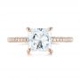 14k Rose Gold 14k Rose Gold Custom Pave Diamond Engagement Ring - Top View -  104690 - Thumbnail